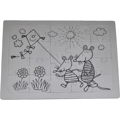 Rahmenpuzzle 20 Teile Mäuse beim Spaziergang Unikat