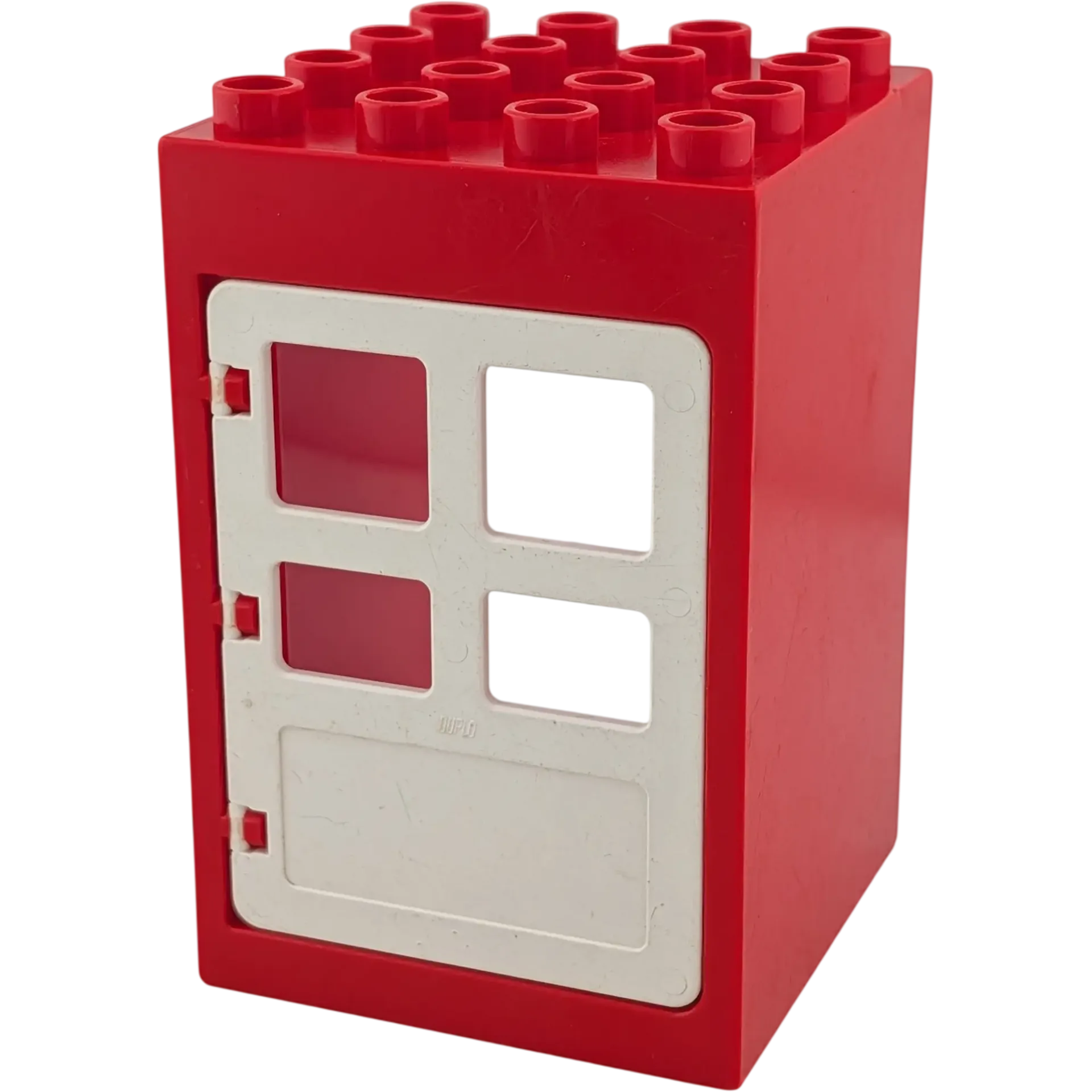 Lego Duplo 4x4 Hauswand mit Tür Rot Weiß 6360
