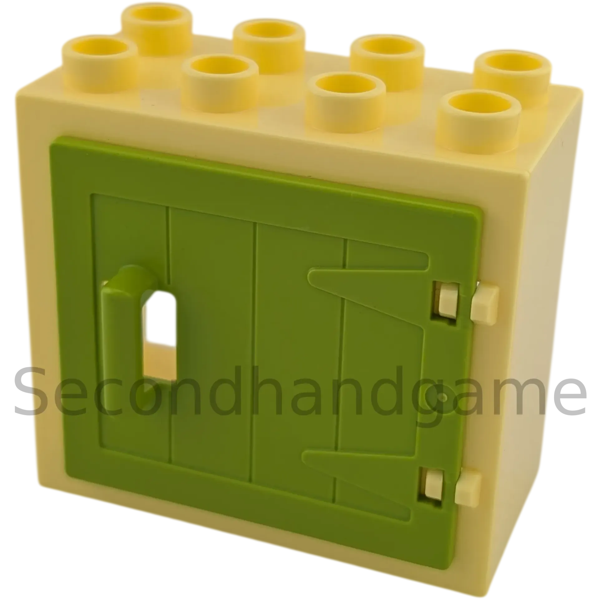 Lego Duplo 2332 Fensterrahmen 2x4 Hellgelb mit hellgrüne Tür