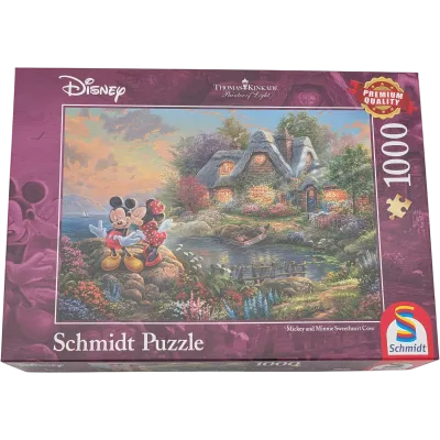Schmidt Disney Thomas Kinkade Painter of Light Puzzle 1000 Teile 59639 Mickey and Minnie Sweetheart Cove