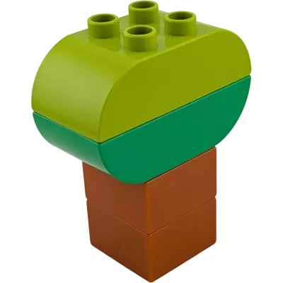 Lego Duplo Baum vierteilig Mittelbraun, hellgrün, dunkelgrün