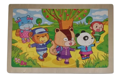 Holzpuzzle 24 Teile 5 Freunde beim Sparziergang