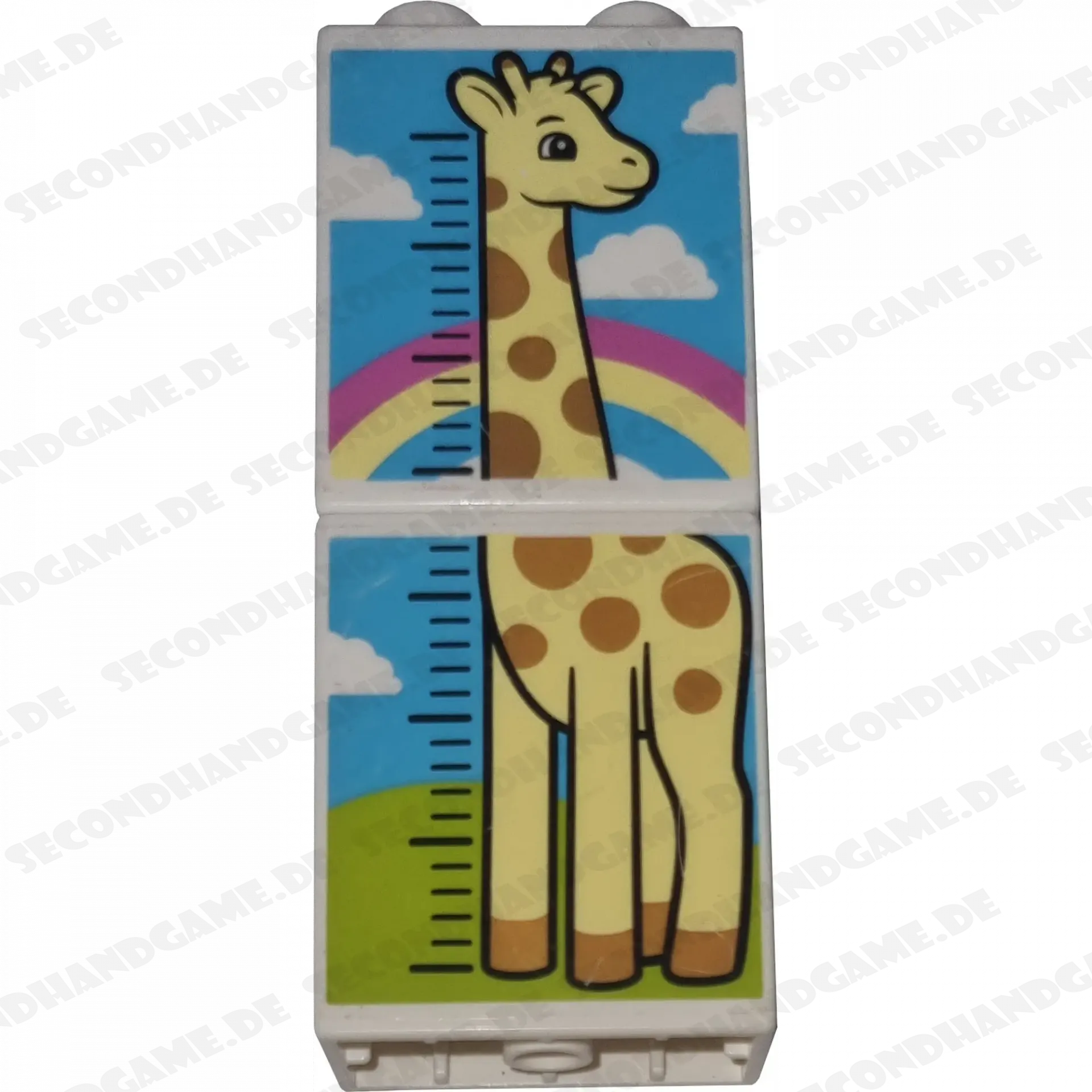 Lego Duplo 4066 Stein 1x2x2 Weiß Giraffe Messlatte zwei Steine