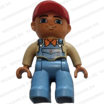 Lego Duplo Figur Mann 433H5 Teenager mit Latzhose und rote Kappe