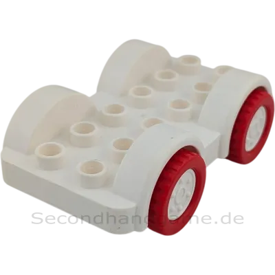 Lego Duplo 11841 Auto Weiß Rot Weiße Räder Unterteil Fahrzeug