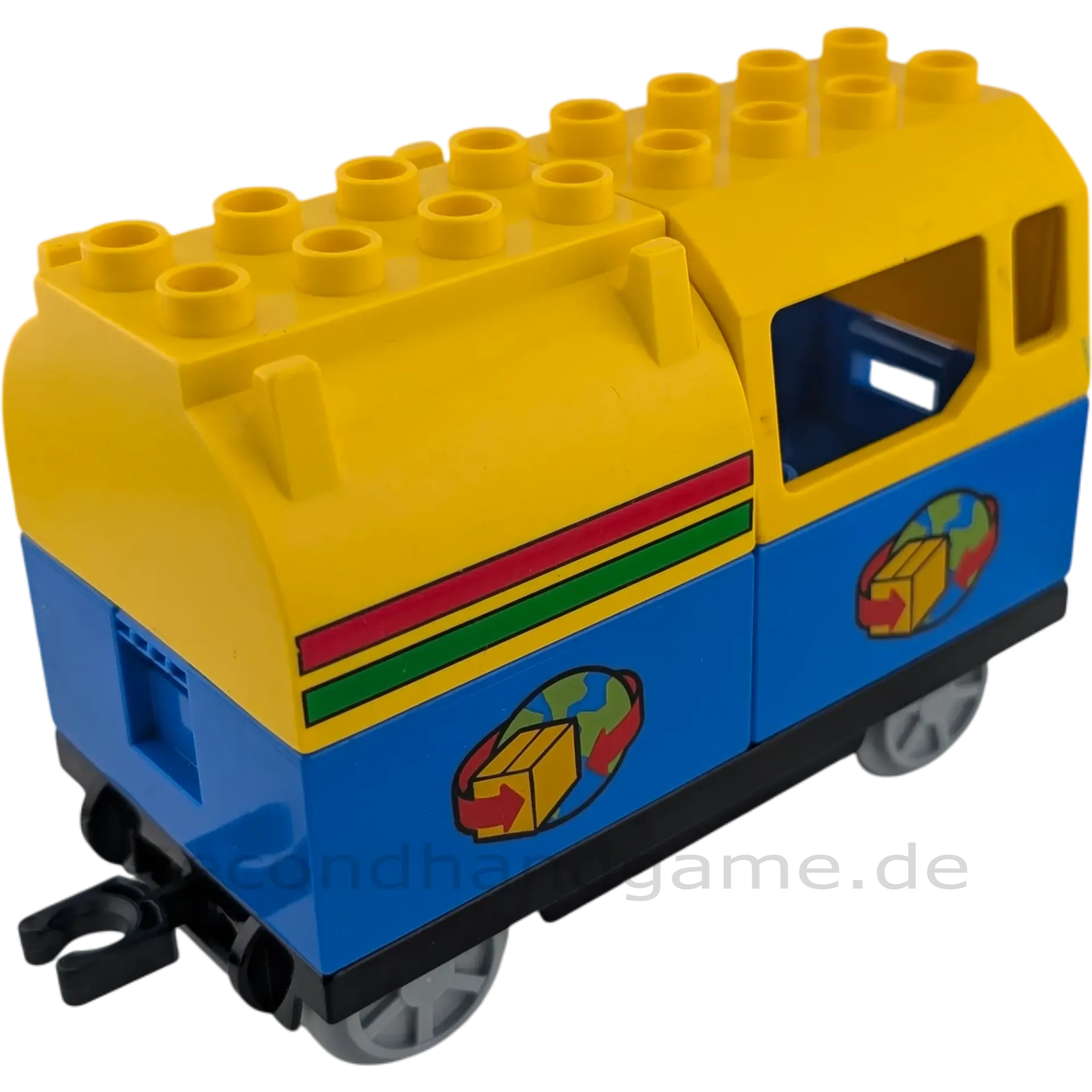 Lego Duplo Eisenbahn Anhänger Zug Container Octan Personentransport Blau Gelb