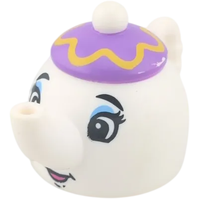 Lego Duplo Teekanne Weiß mit Gesicht Lila Deckel Aladin Wunderlampe