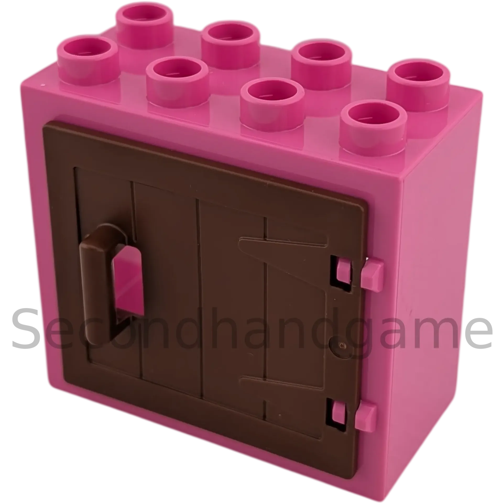 Lego Duplo 2332 Fensterrahmen 2x4 Pink mit dunkelbrauner Tür 