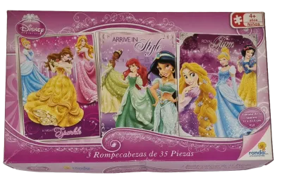 Disney Princesa 3 Rompecabezas de 35 Piezas