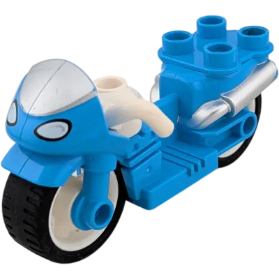 Lego Duplo Motorrad Mofa Blau Weiß