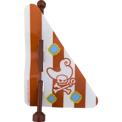 Lego Duplo 51708 Fahnenstange / Mast 1x9 – Rotbraun mit Piratenflagge