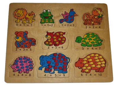 Tiere Rechenpuzzle Holzpuzzle 30 Teile