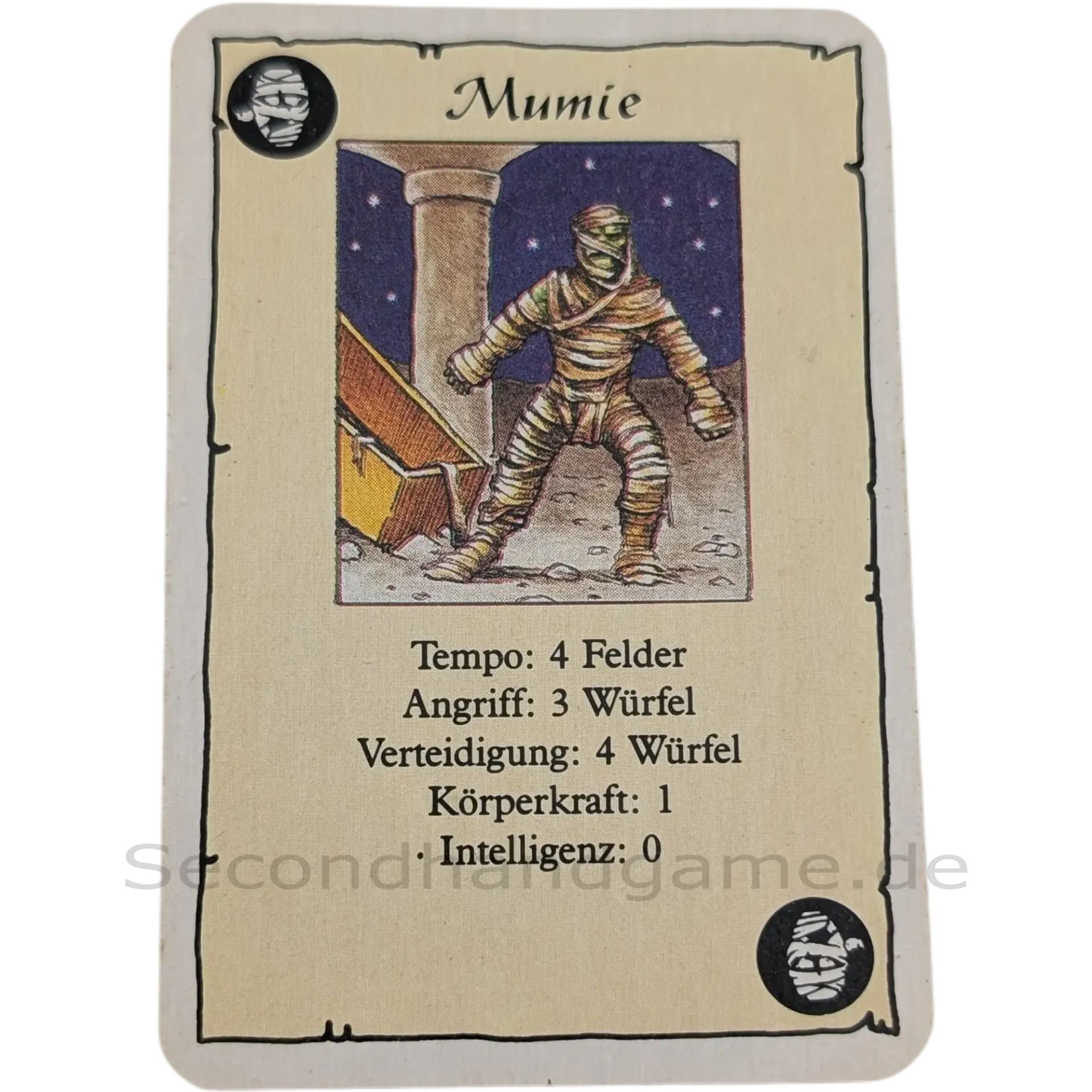 MB Hero Quest Master Ersatzteil Monsterkarte Mumie