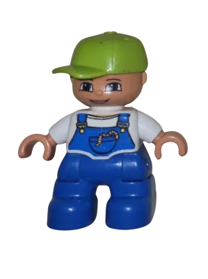 Lego Duplo Figur Junge 47394 Kind Latzhose mit Wurm