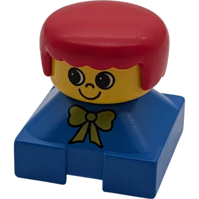 Lego Duplo Figur Junge rote Harre Schleife gelbes Gesicht 2327