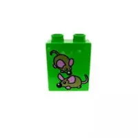 Lego Duplo 1x2 Stein Grün Mäuse