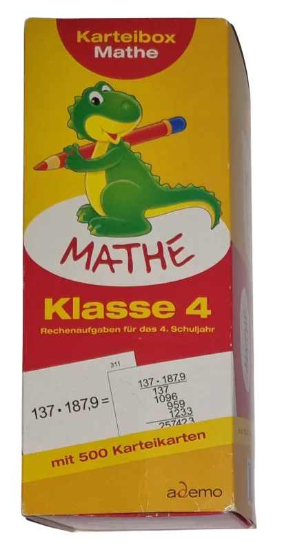 ademo Karteibox Mathe Klasse 4 mit 500 Karteikarten