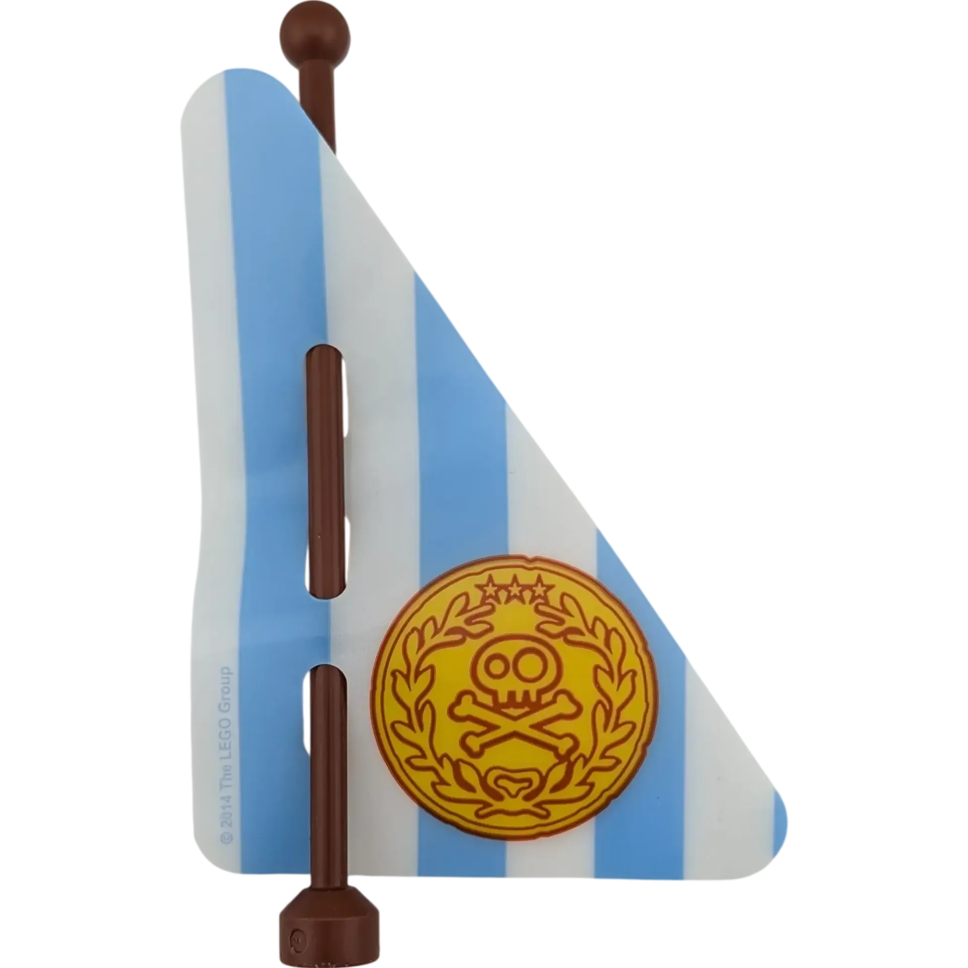 Lego Duplo 51708 Fahnenstange / Mast 1x9 – Rotbraun mit Piratenflagge