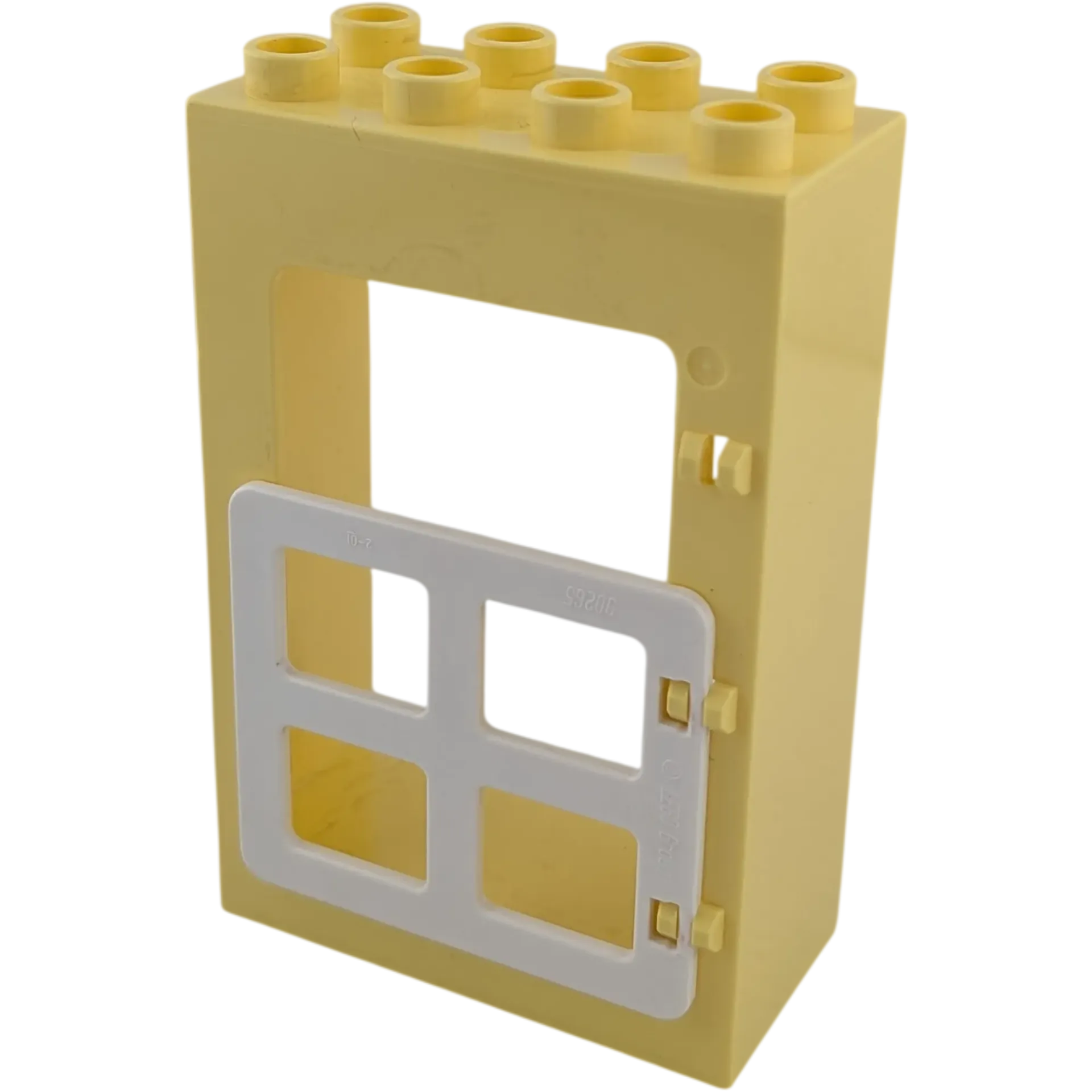 Lego Duplo 2x4 Hauswand Hellgelb mit kleiner weißer Tür Hoftor