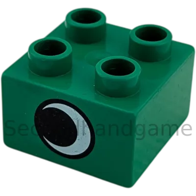 Lego Duplo 2x2 Stein Dunkelgrün schielendes Auge 3437