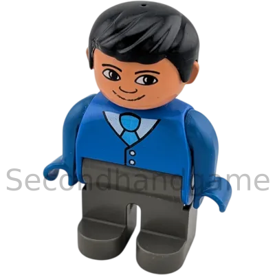Lego Duplo Figur 4555 Mann mit Hemd weiß Krawatte, graue Hose Blaue Jacke