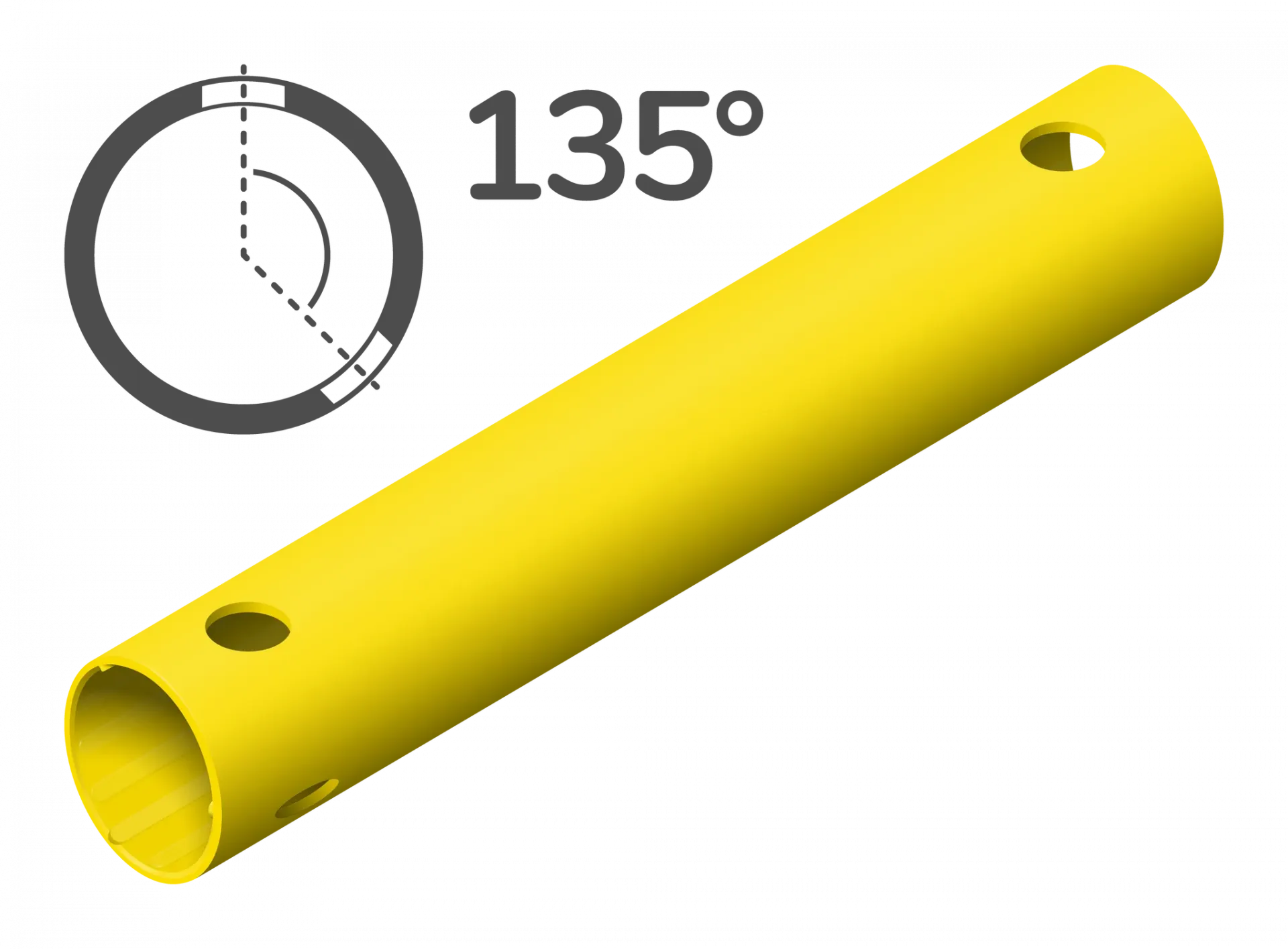 QUADRO Rohr Gelb Rohr 35 cm 135° 3 Löcher Spezialrohr 40534