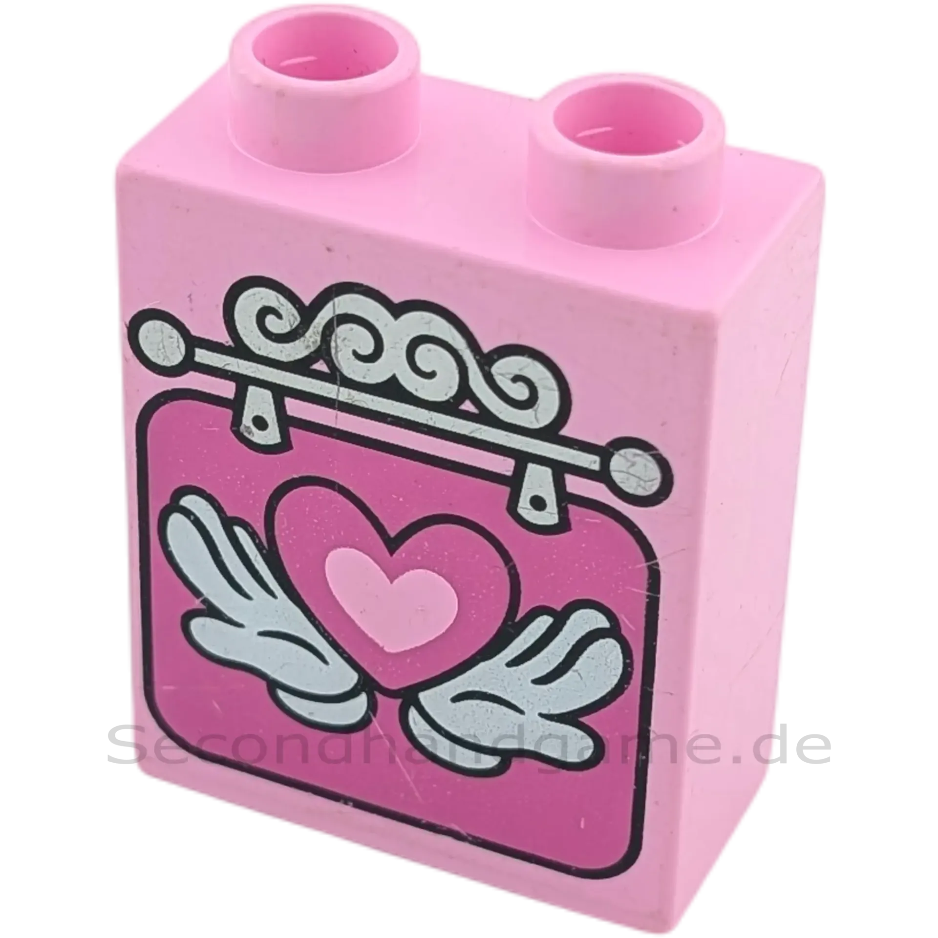 Lego Duplo 4066 Stein 1x2x2 Rosa Wandbehang Minnie Mouse Herz Bild