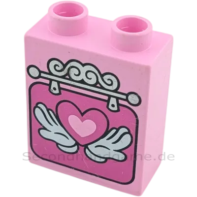Lego Duplo 4066 Stein 1x2x2 Rosa Wandbehang Minnie Mouse Herz Bild B-Ware
