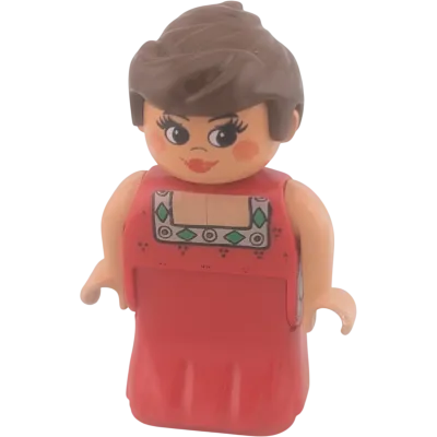 Lego Duplo Figur Frau 47394 Feine Dame im roten Kleid 