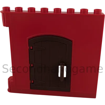 Lego Duplo Hauswand Rot mit brauner Tür