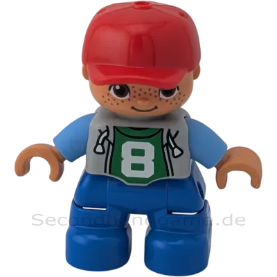 Lego Duplo Junge 237H9 Kind Zahl Acht auf Jacke Sommersprossen Kappe