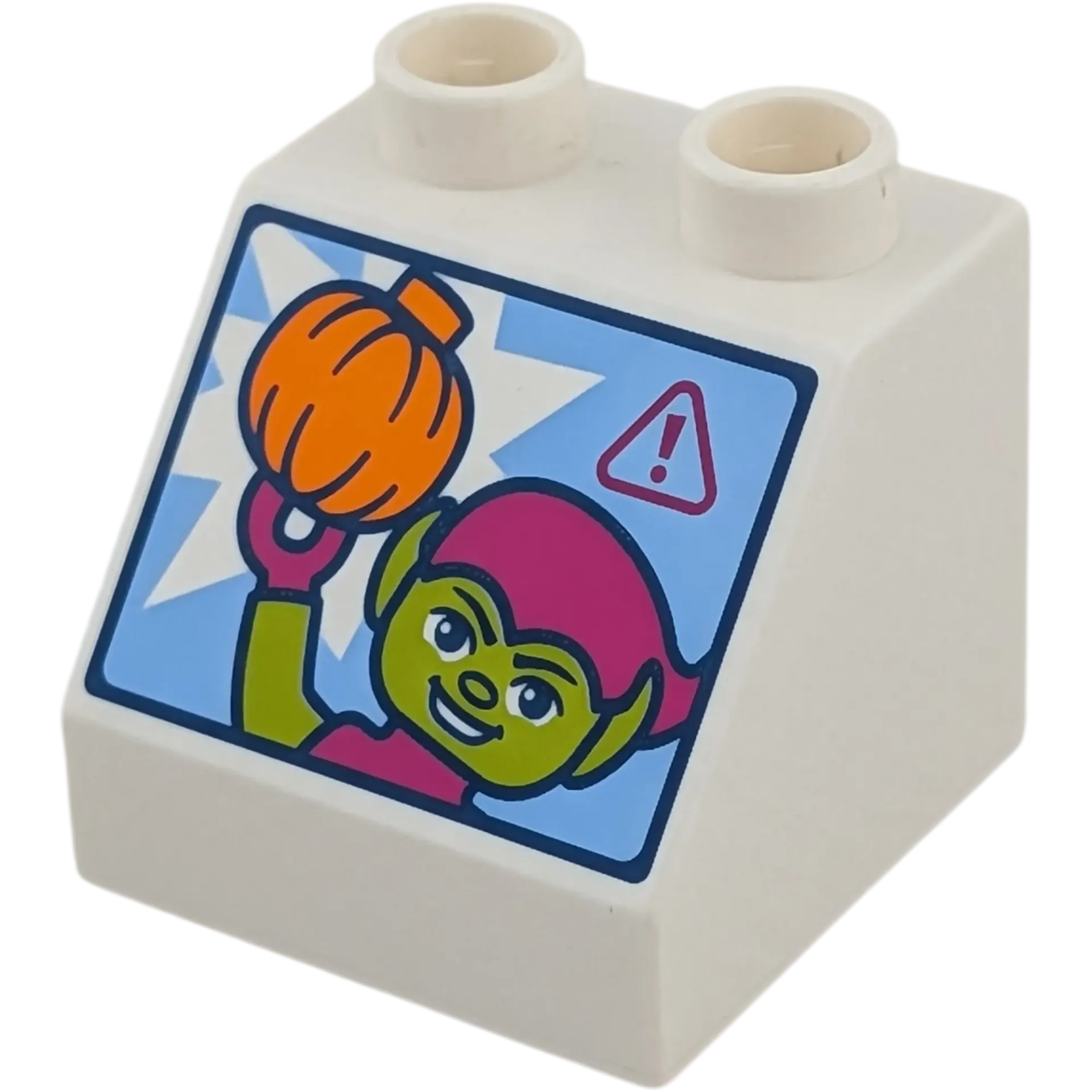 Lego Duplo 6474 Schrägstein 2x2x1 Weiß Alien Kürbis Halloween Goblin Feind Spiderman