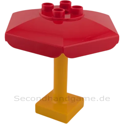 Lego Duplo Sonnenschirm, 2-teilig – Rot / Gelborange (Art.-Nr. 92002 & 93353)