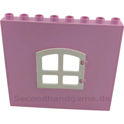 Lego Duplo Hauswand mit Fenster Mauer Rosa