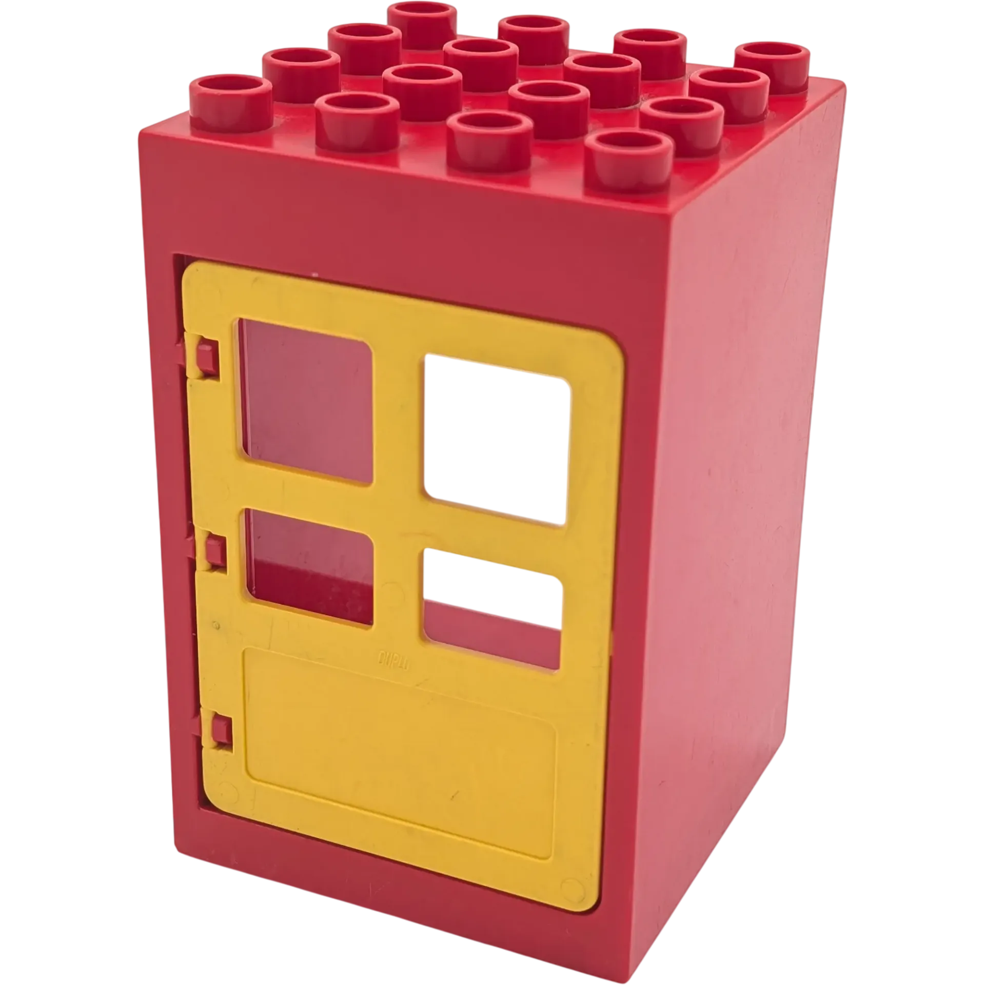 Lego Duplo 4x4 Hauswand Rot mit gelber Tür 6360