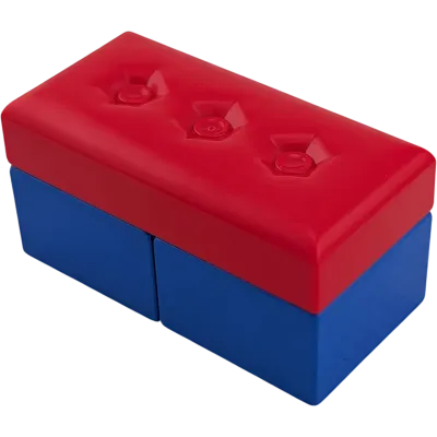 Lego Duplo Sofa Couch Wohnlandschaft rote Sitzkissen, blaue Bank