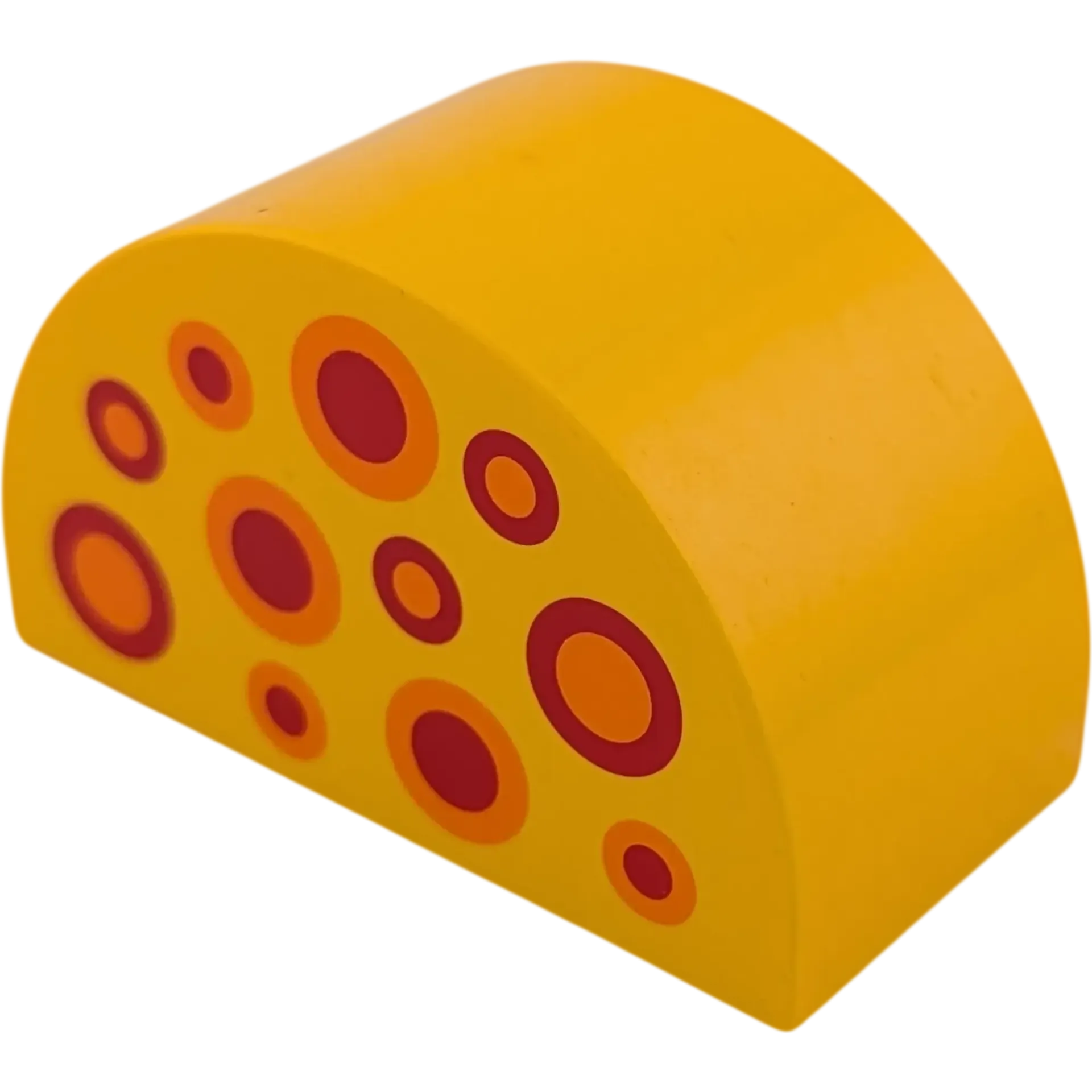 Lego Duplo 31213 Stein 2x4x2 abgerundet Gelborange mit roten Kreisen und Punkten