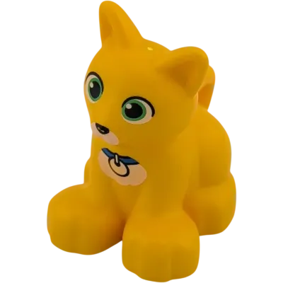 Lego Duplo Katze gelb mit Halsband und Marke