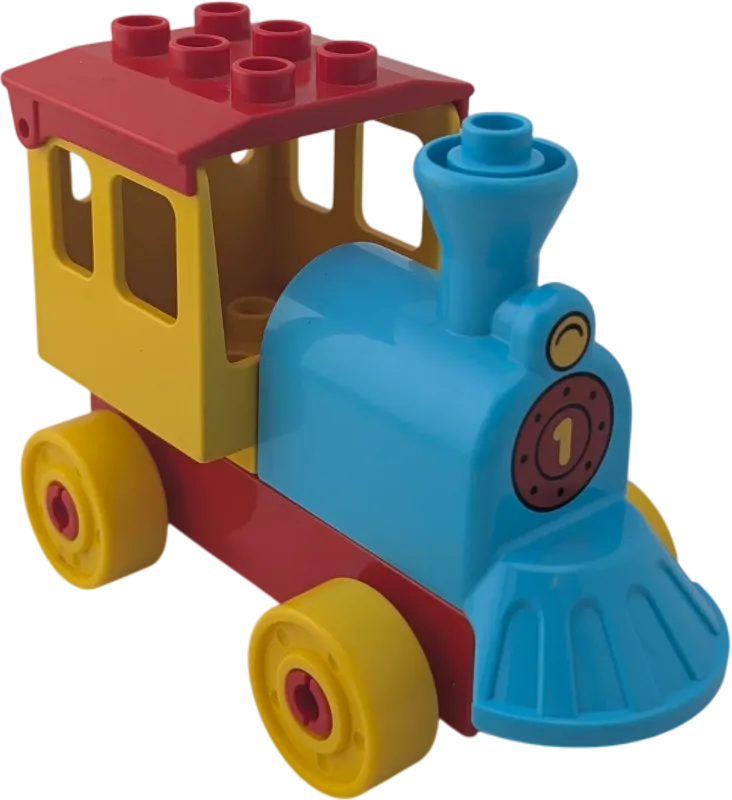 Lego Duplo Eisenbahn Zug Schiebelok Azur Gelb Rot