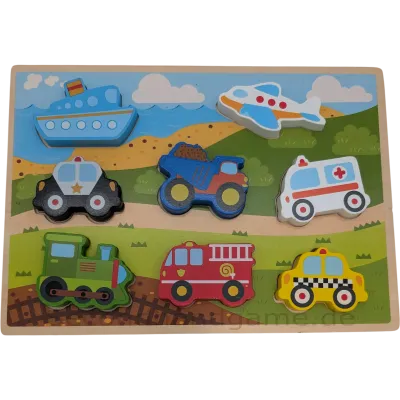 ZDT Holz-Steckpuzzle Fahrzeuge Holzpuzzle