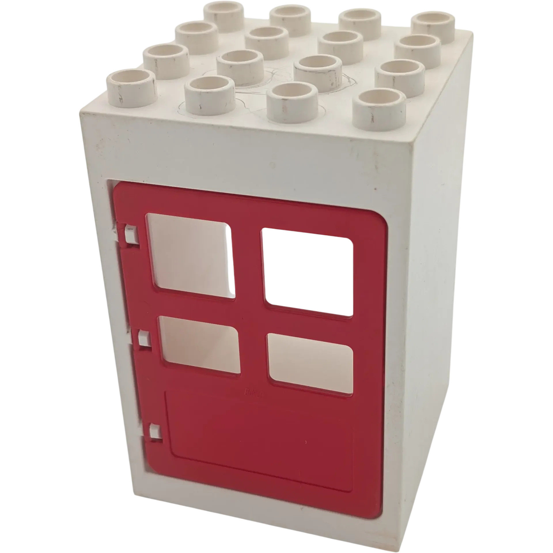 Lego Duplo 4x4 Hauswand Weiß mit roter Tür 6360