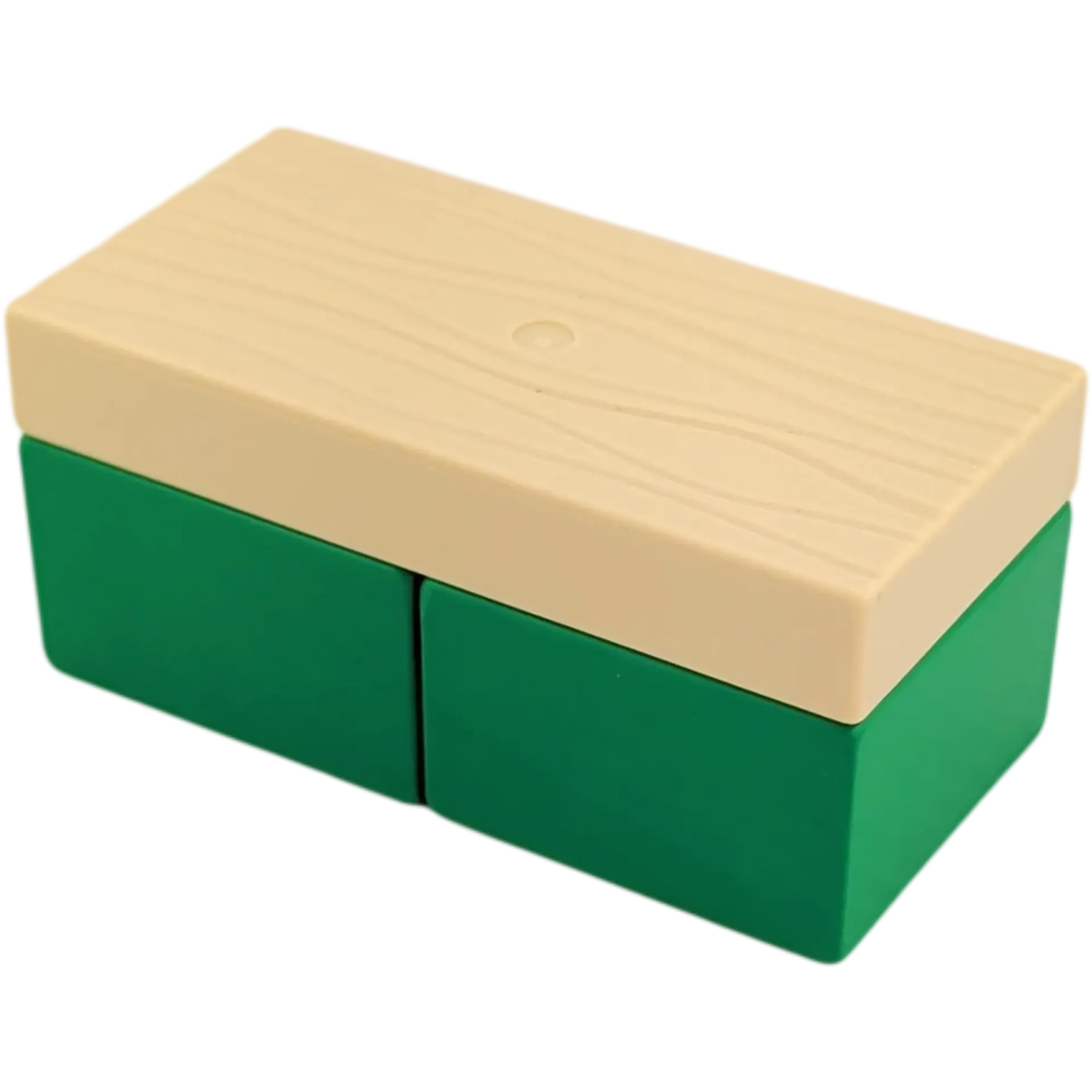 Lego Duplo Sofa Couch Wohnlandschaft Bank Holz Dunkelgrün und heller Holzlook