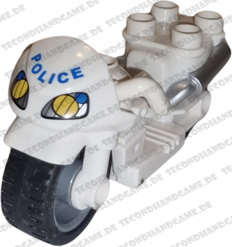 Lego Duplo Motorrad Mofa Polizei Weiß