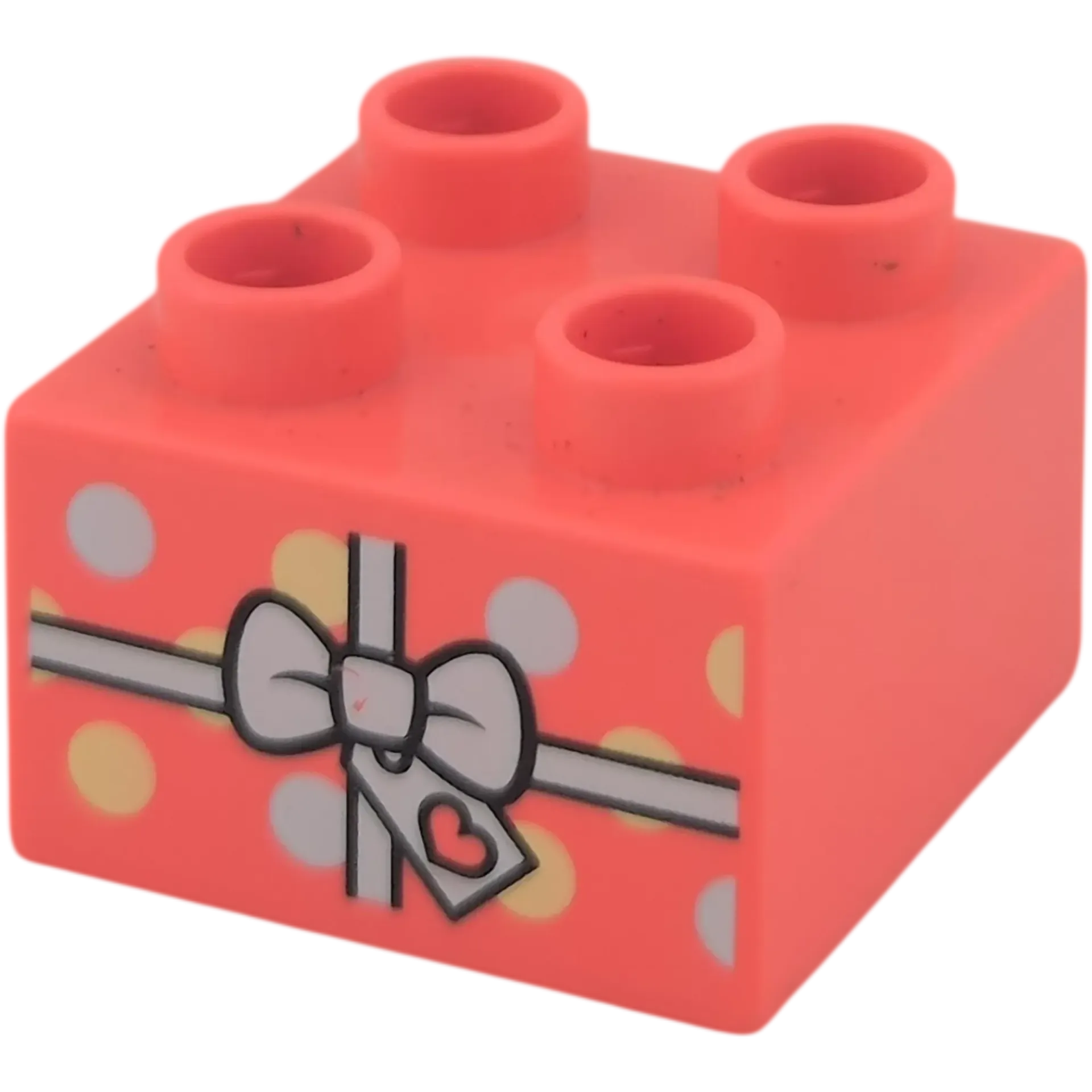 Lego Duplo 2x2 Stein Knallpink mit Geschenk und Herz