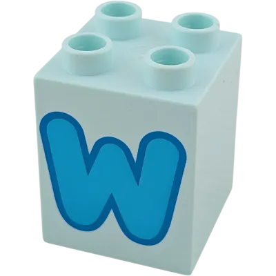 Lego Duplo 2x2x2 Stein Mint Buchstabe W Blau