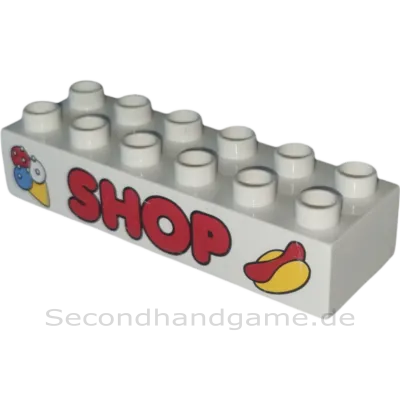 Lego Duplo 2300 Baustein 2x6 Weiß Shop Eis Bratwurst