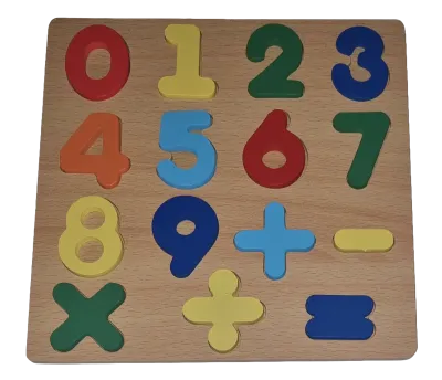 Holzpuzzle Zahlen und Rechnen bis 9, 15 Teile