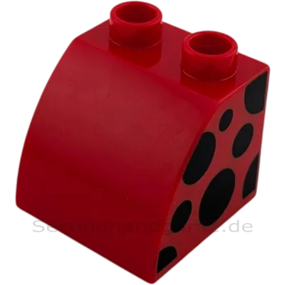 Lego Duplo 11170 Stein Rot mit schwarzen Punkten Marienkäfer Wendestein