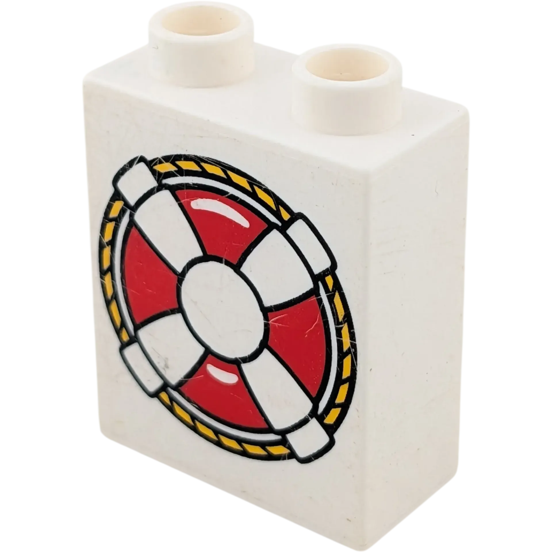 Lego Duplo 4066 Stein 1x2x2 Weiß mit Rettungsring