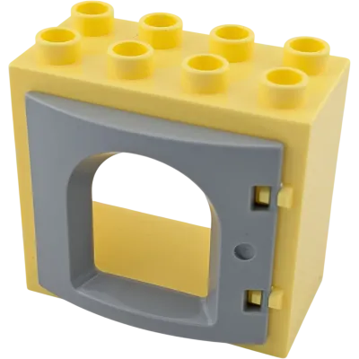 Lego Duplo 61649 Fenster Hellgelb mit hellgrauem Rundfenster